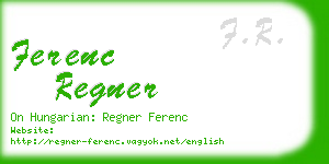 ferenc regner business card